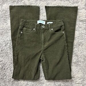 Flare Corduroy Olive Green Jeans Pants Woman 1/25